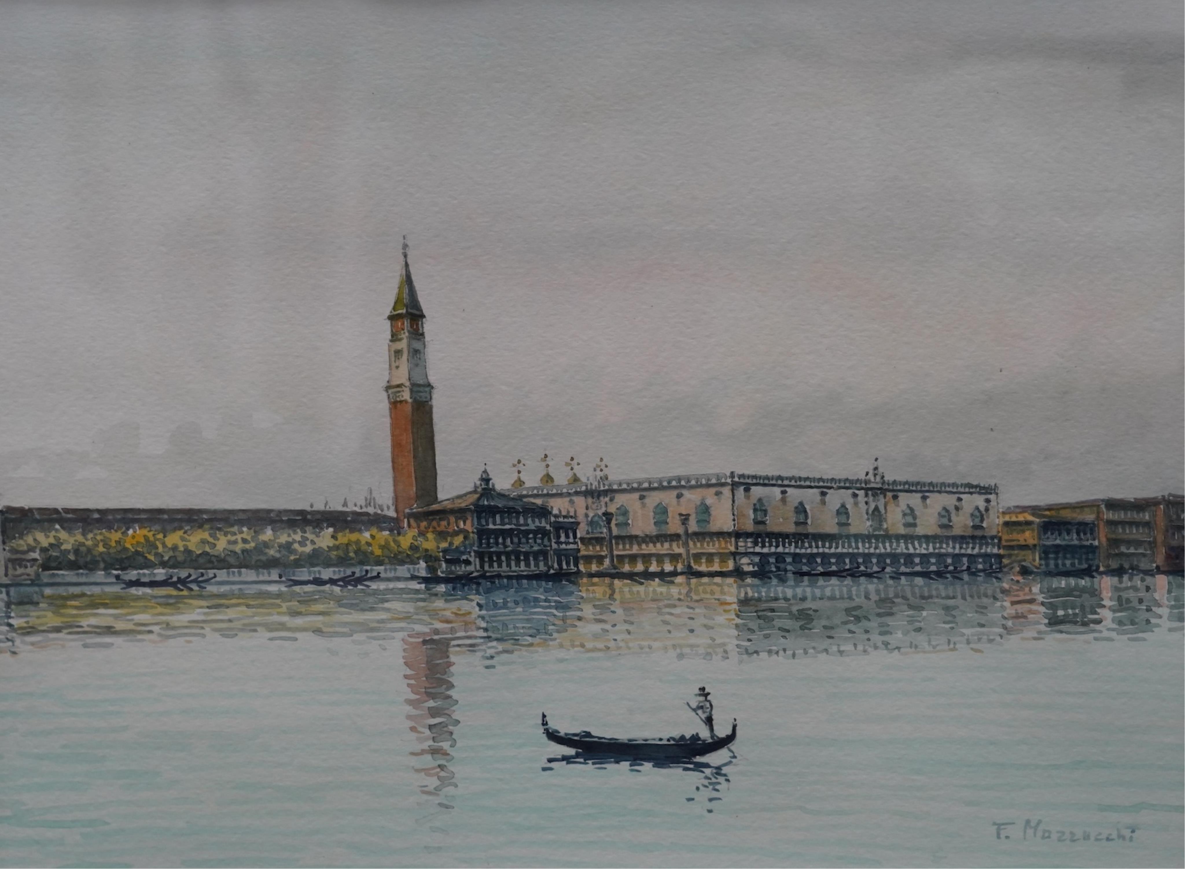 Francesco Mazzucchi (Italian, 1896-1967), four watercolours, Venetian canal scenes, signed, 29 x 39cm. Condition - fair to good